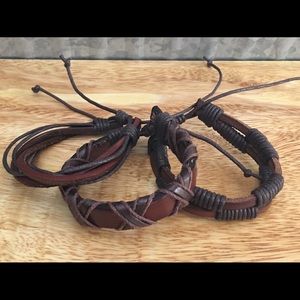 Dark Brown Leather/Cord Bracelet Pkg